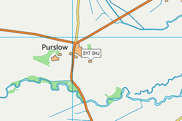 SY7 0HJ map - OS VectorMap District (Ordnance Survey)