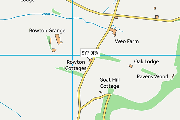 SY7 0PA map - OS VectorMap District (Ordnance Survey)