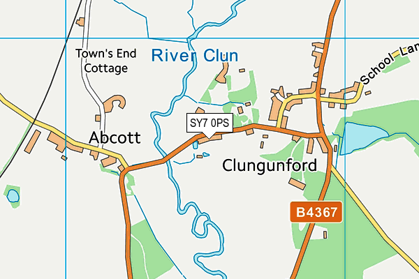 SY7 0PS map - OS VectorMap District (Ordnance Survey)