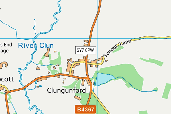 SY7 0PW map - OS VectorMap District (Ordnance Survey)