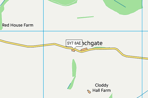 SY7 8AE map - OS VectorMap District (Ordnance Survey)