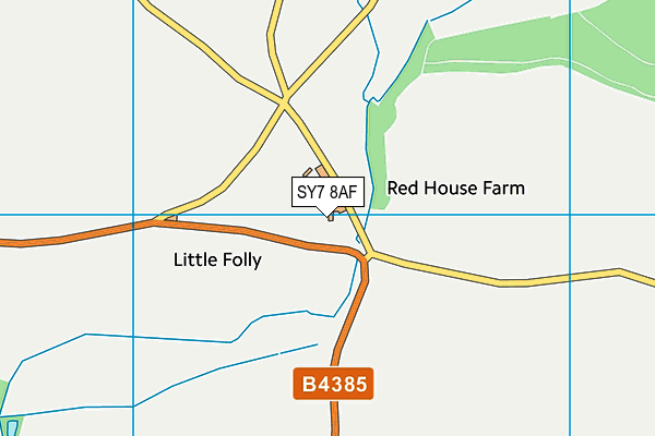 SY7 8AF map - OS VectorMap District (Ordnance Survey)