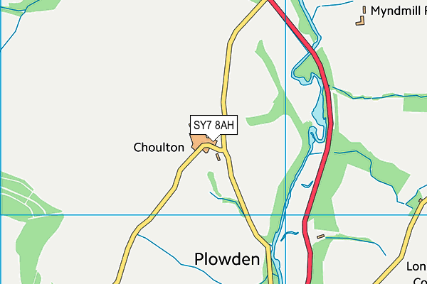 SY7 8AH map - OS VectorMap District (Ordnance Survey)