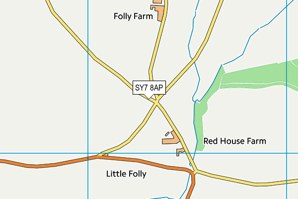 SY7 8AP map - OS VectorMap District (Ordnance Survey)