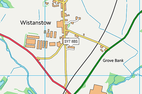 SY7 8BS map - OS VectorMap District (Ordnance Survey)