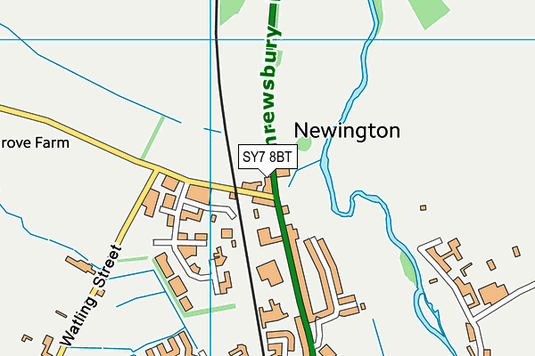 SY7 8BT map - OS VectorMap District (Ordnance Survey)