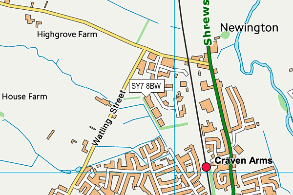 SY7 8BW map - OS VectorMap District (Ordnance Survey)