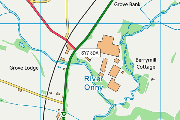 SY7 8DA map - OS VectorMap District (Ordnance Survey)