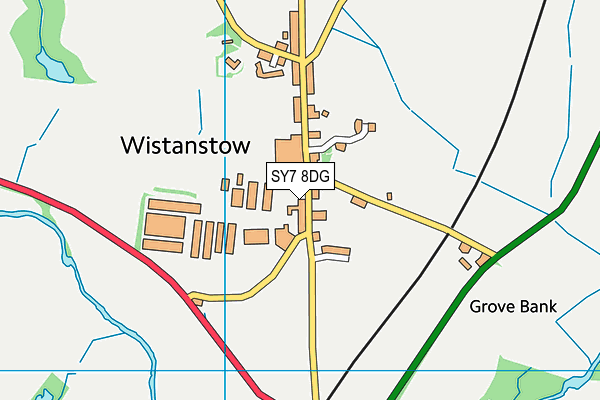 SY7 8DG map - OS VectorMap District (Ordnance Survey)