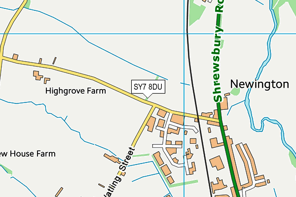 SY7 8DU map - OS VectorMap District (Ordnance Survey)