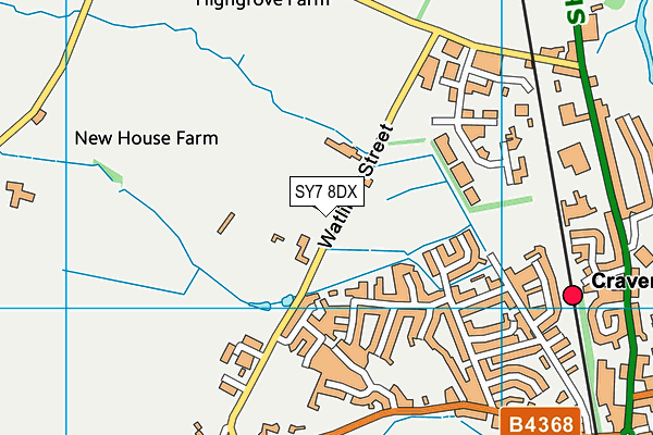 SY7 8DX map - OS VectorMap District (Ordnance Survey)