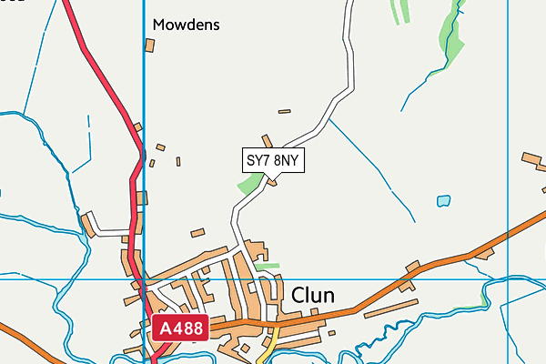 Clun Memorial Hall map (SY7 8NY) - OS VectorMap District (Ordnance Survey)