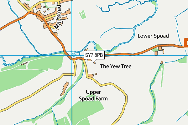 SY7 8PB map - OS VectorMap District (Ordnance Survey)