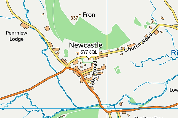 Newcastle CofE Primary School map (SY7 8QL) - OS VectorMap District (Ordnance Survey)