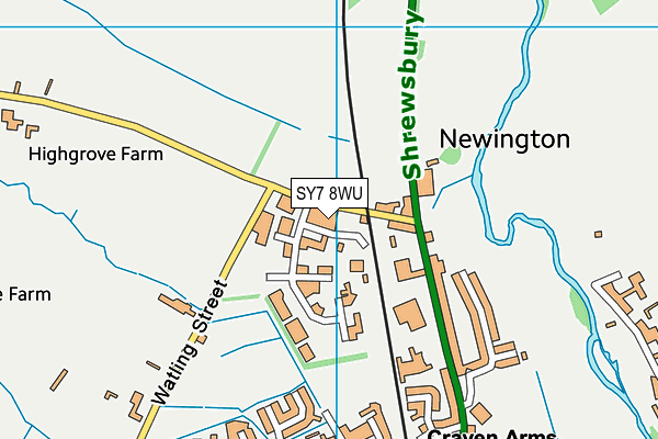 SY7 8WU map - OS VectorMap District (Ordnance Survey)