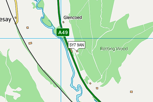 SY7 9AN map - OS VectorMap District (Ordnance Survey)