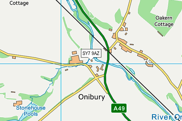 SY7 9AZ map - OS VectorMap District (Ordnance Survey)