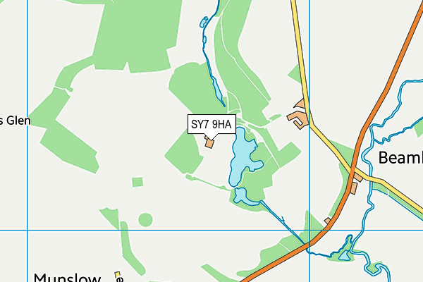 Millichope Park map (SY7 9HA) - OS VectorMap District (Ordnance Survey)