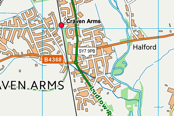 SY7 9PB map - OS VectorMap District (Ordnance Survey)