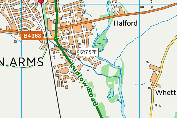 SY7 9PF map - OS VectorMap District (Ordnance Survey)