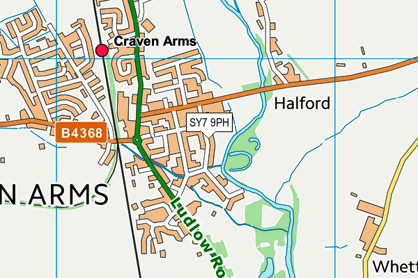 SY7 9PH map - OS VectorMap District (Ordnance Survey)