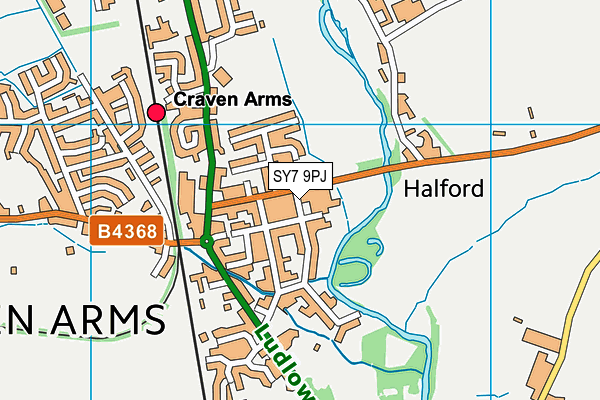 SY7 9PJ map - OS VectorMap District (Ordnance Survey)