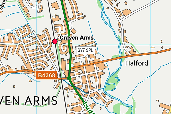 SY7 9PL map - OS VectorMap District (Ordnance Survey)