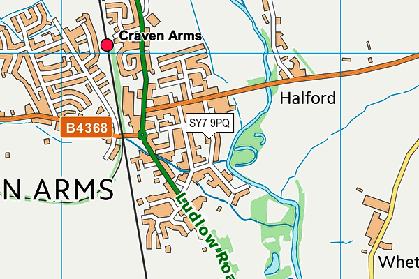SY7 9PQ map - OS VectorMap District (Ordnance Survey)