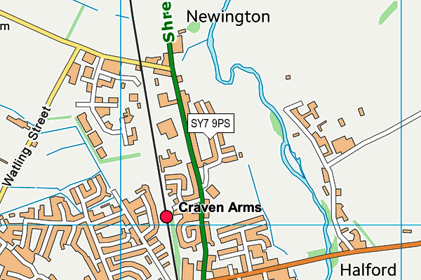 Community Arts Sports Craven Arms (Casca) map (SY7 9PS) - OS VectorMap District (Ordnance Survey)