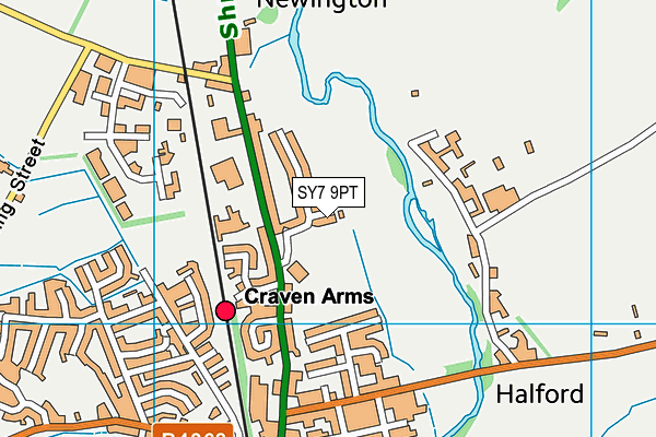 SY7 9PT map - OS VectorMap District (Ordnance Survey)