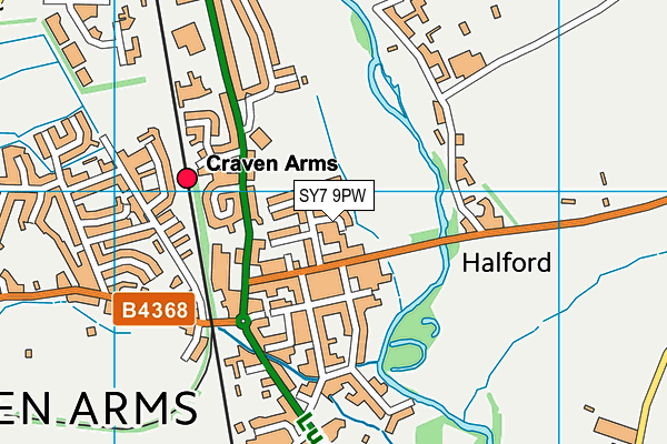 SY7 9PW map - OS VectorMap District (Ordnance Survey)