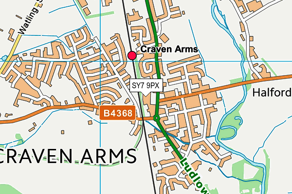 SY7 9PX map - OS VectorMap District (Ordnance Survey)