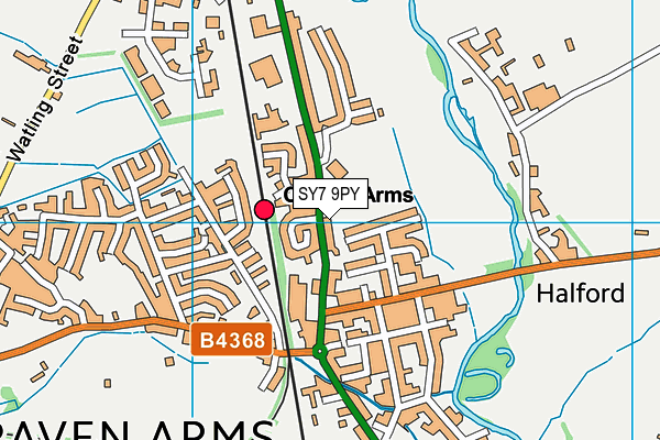 Craven Arms Sports Field map (SY7 9PY) - OS VectorMap District (Ordnance Survey)