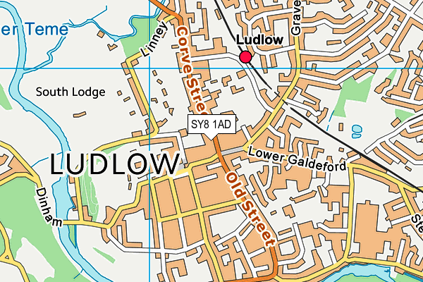 SY8 1AD map - OS VectorMap District (Ordnance Survey)