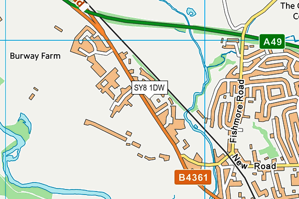 SY8 1DW map - OS VectorMap District (Ordnance Survey)