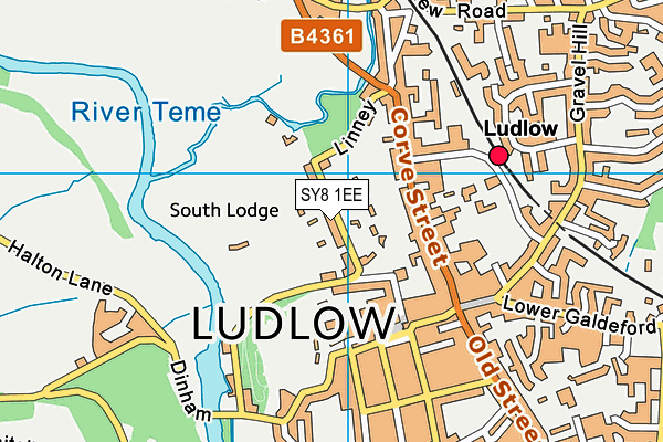 Ludlow Rugby Football Club map (SY8 1EE) - OS VectorMap District (Ordnance Survey)