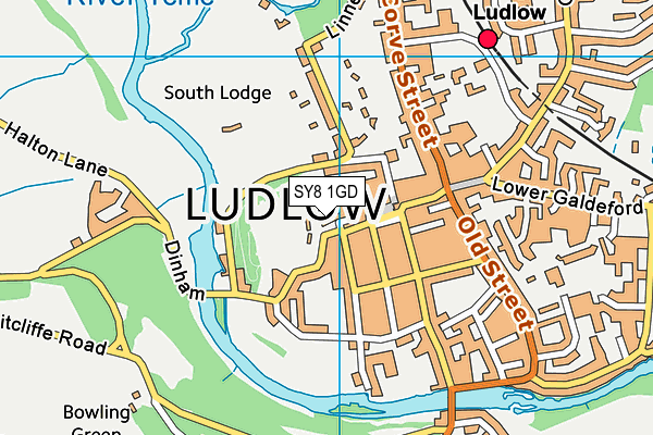 Ludlow College map (SY8 1GD) - OS VectorMap District (Ordnance Survey)