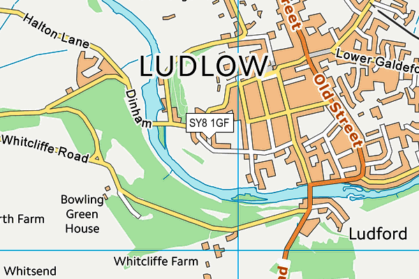 SY8 1GF map - OS VectorMap District (Ordnance Survey)