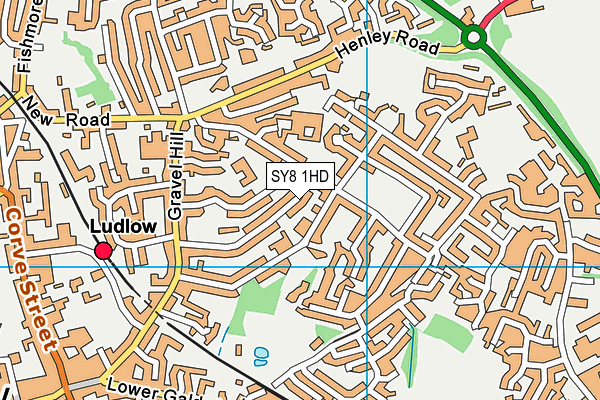 SY8 1HD map - OS VectorMap District (Ordnance Survey)