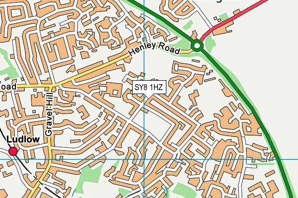 SY8 1HZ map - OS VectorMap District (Ordnance Survey)