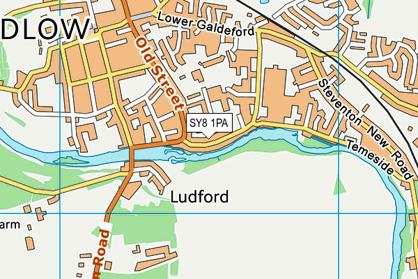 Map of THE GARAGE LUDLOW LTD at district scale