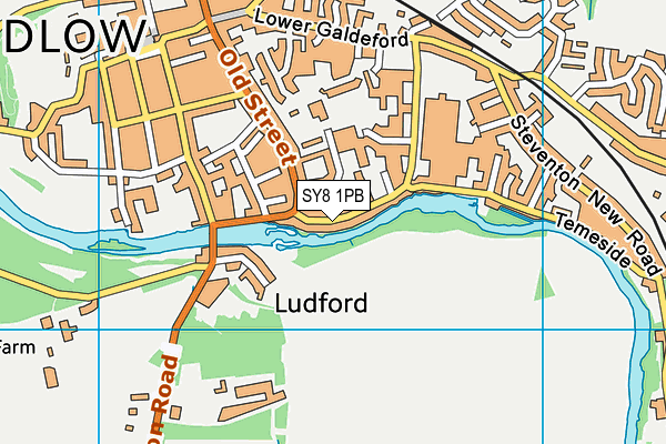 SY8 1PB map - OS VectorMap District (Ordnance Survey)