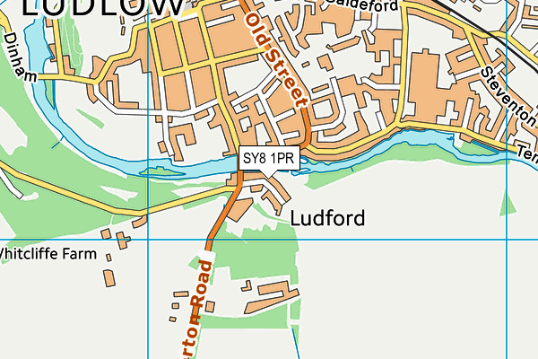 SY8 1PR map - OS VectorMap District (Ordnance Survey)