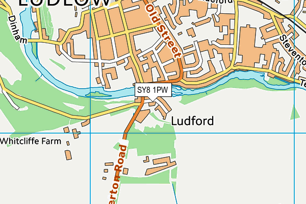 SY8 1PW map - OS VectorMap District (Ordnance Survey)