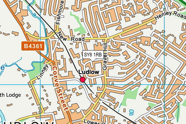 SY8 1RB map - OS VectorMap District (Ordnance Survey)