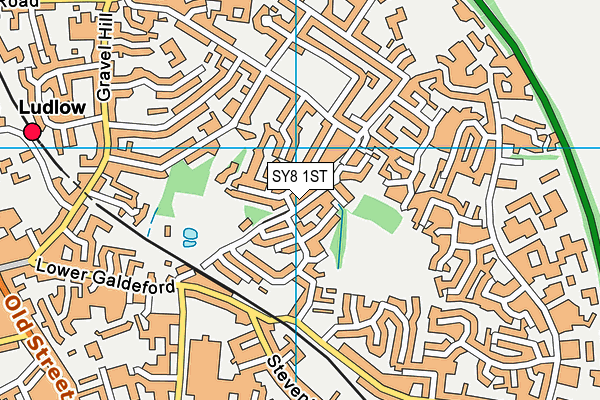 SY8 1ST map - OS VectorMap District (Ordnance Survey)