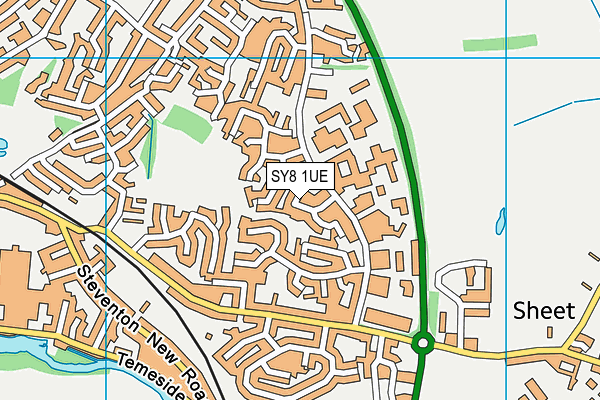 SY8 1UE map - OS VectorMap District (Ordnance Survey)