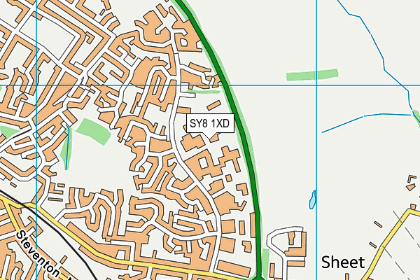 SY8 1XD map - OS VectorMap District (Ordnance Survey)