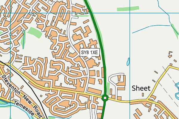 SY8 1XE map - OS VectorMap District (Ordnance Survey)