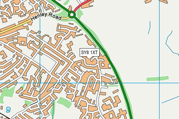 SY8 1XT map - OS VectorMap District (Ordnance Survey)